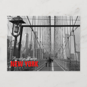 Black White Brooklyn Bridge - NY New York nr 2 Vykort