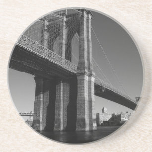 Black & White Brooklyn Bridge Underlägg Sandsten