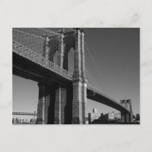 Black & White Brooklyn Bridge Vykort
