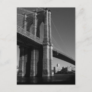Black & White Brooklyn Bridge Vykort