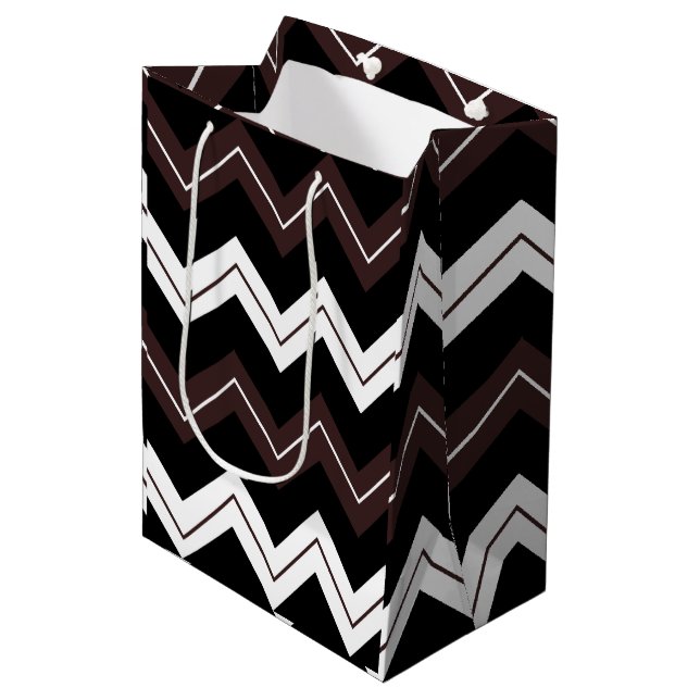 Black White Brown Chevron Rand (Framsidan Vinklad)