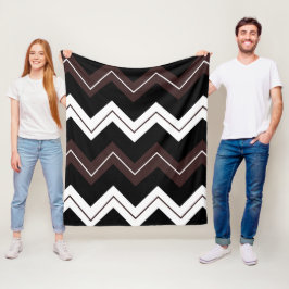 Black White Brown Chevron Rand Fleecefilt