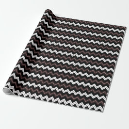 Black White Brown Chevron Rand Presentpapper