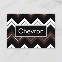 Black White Brown Chevron Rand Visitkort