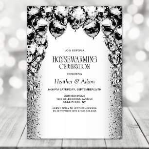 Black White Bubblare Houseworm Party Inbjudningar