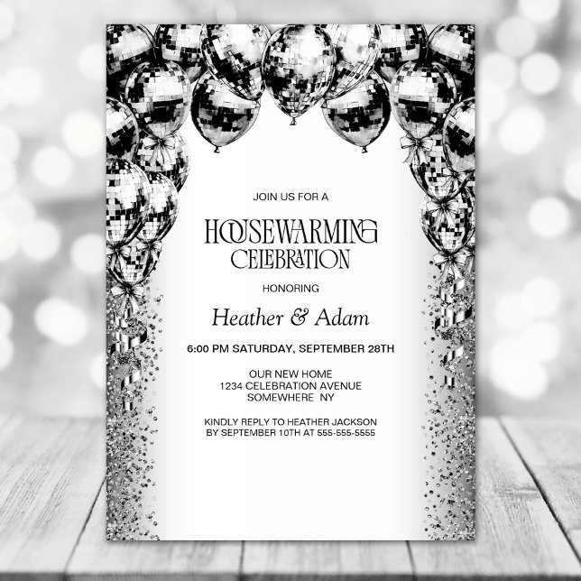 Black White Bubblare Houseworm Party Inbjudningar (Skapare uppladdad)