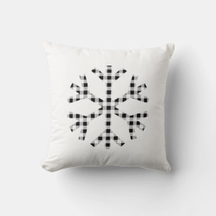 Black White Buffalo Check Snowflake Dekorativ kudd Kudde