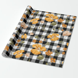 Black White Buffalo Checks & Gula blommor Presentpapper