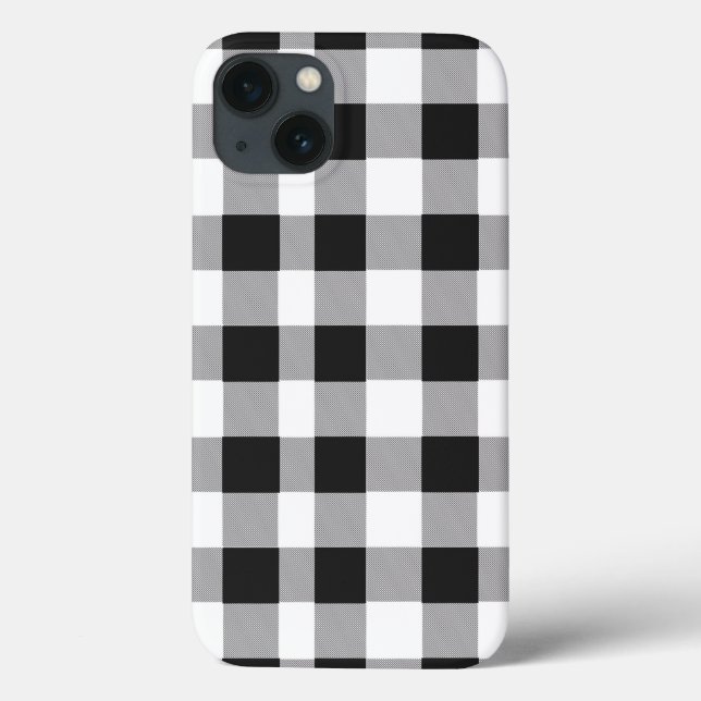 Black White Buffalo Gingham Check Play Helgdag Ca (Baksida)