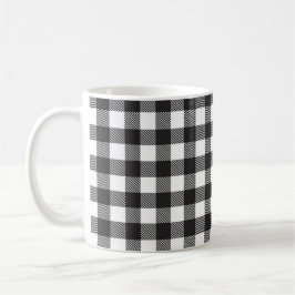 Black White Buffalo Gingham Check Play Helgdag Kaffemugg
