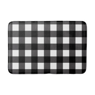 Black & White Buffalo Gingham Checkered Play Badrumsmatta