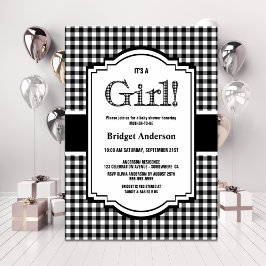 Black White Buffalo Play Baby Shower Inbjudningar