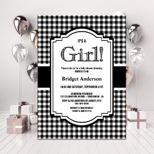 Black White Buffalo Play Baby Shower Inbjudningar