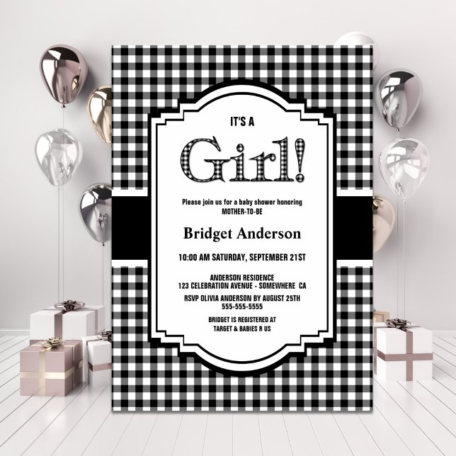 Black White Buffalo Play Baby Shower Inbjudningar (Skapare uppladdad)
