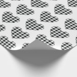 Black White Buffalo Play Hearts Land Presentpapper<br><div class="desc">Svarta och vita Buffalo plaid rustic land eart mönster. Så söt. Perfekt för alla tillfälle.</div>