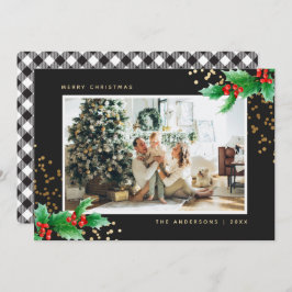 Black White Buffalo Play Holly Photo jul Julkort