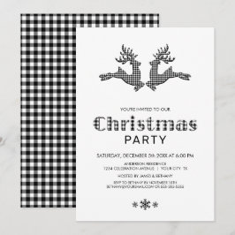 Black White Buffalo Play Reindeer jul Party Inbjudningar