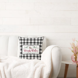 Black White Buffalo Play - Reindeer Sleigh Ride Kudde