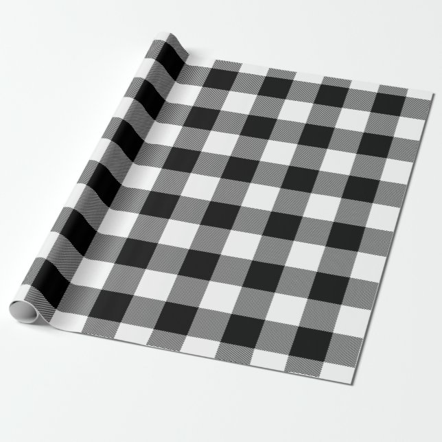 Black White Buffalo Play Tartan Mönster jul Presentpapper (Utrullad)