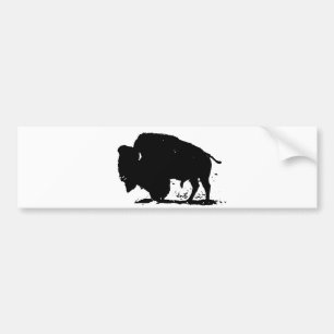 Black & White Buffalo Silhouette Bildekal
