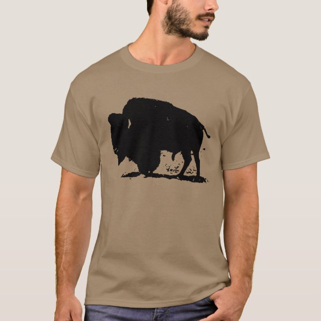 Black & White Buffalo Silhouette T-shirt (Framsida)