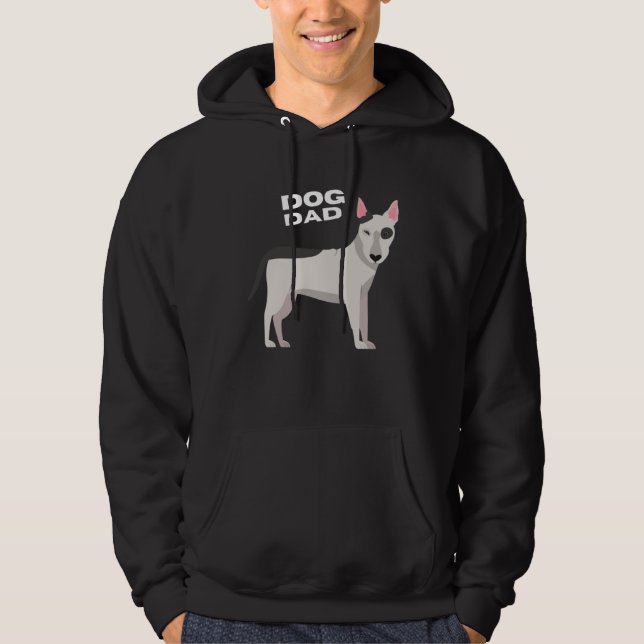 Black & White Bull Terrier Dog Dad Hoodie (Framsida)