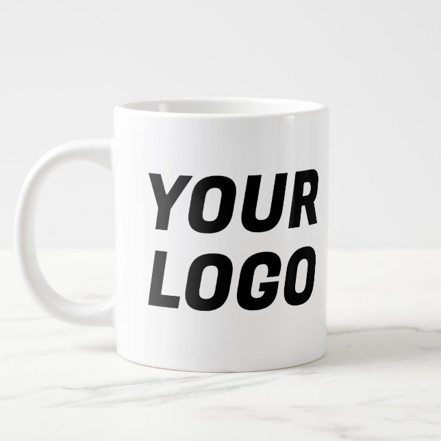 Black & White Business Company Logo CUSTOM Jumbo Mugg (Vänster)
