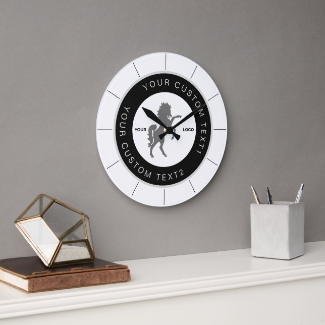 Black & White Business logo Custom branded  Stor Klocka (Kontor)