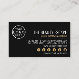 Black White Business Logo Loyalty Card Lojalitetskort