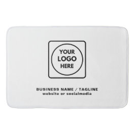 Black White Business Logo Text Branding Bath Mat Badrumsmatta