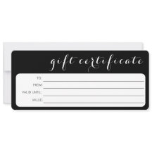 BLACK WHITE Business LOGOTYP COMPANY GIFT CERTIFIC