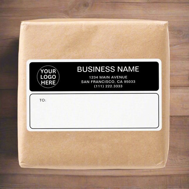 Black & White Business Logotyp l Company Shipping Fraktsedel (Skapare uppladdad)