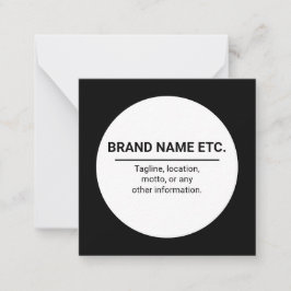 Black White Business Name Note Card Anteckningskort