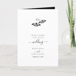 Black White Butterfly Bröllop serviceorder Program