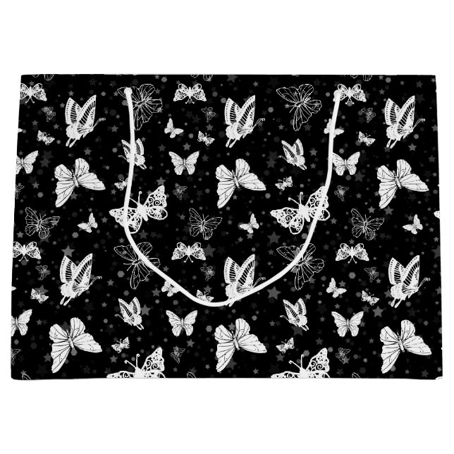Black White Butterfly Illustration Mönster Design (Framsidan)
