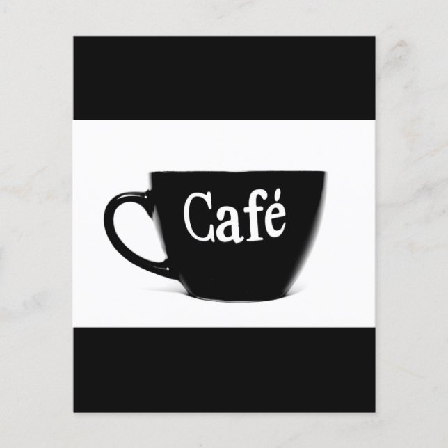 BLACK WHITE CAFE COFFEE MUGG MORNING BEVERAGE LOGO FLYGBLAD (Framsidan)
