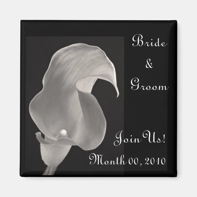 Black & White Calla Lily Magnet (Framsidan)