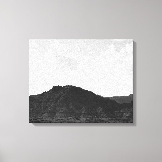 Black & White Caprock Canyon Mountain 16 x 20 Canvastryck (Framsida)