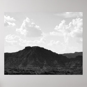 Black & White Caprock Canyon Mountain 16 x 20 Poster