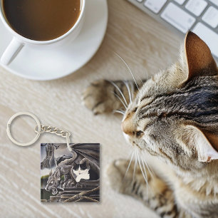 Black White Cat Gargoyle Business Logotyp