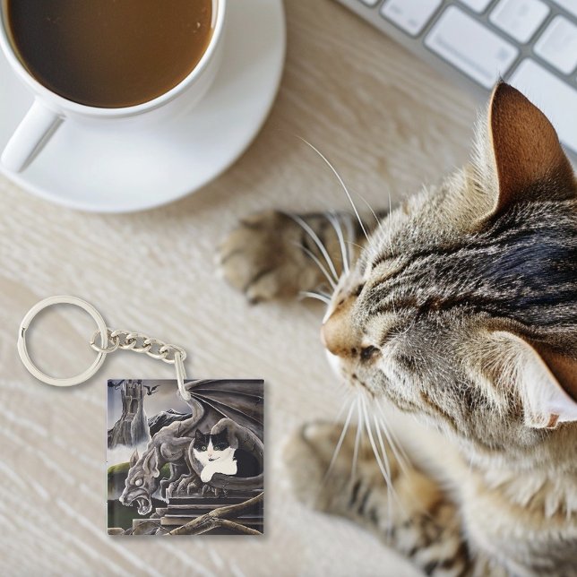 Black White Cat Gargoyle Business Logotyp (Skapare uppladdad)