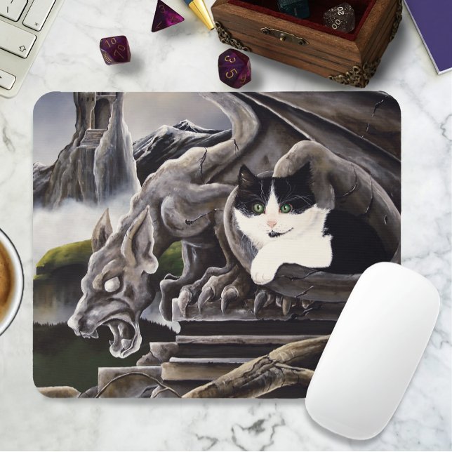 Black White Cat Gargoyle Musmatta (Skapare uppladdad)
