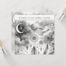 Black White Celestial Måne Dream Catcher Bröllop Inbjudningar