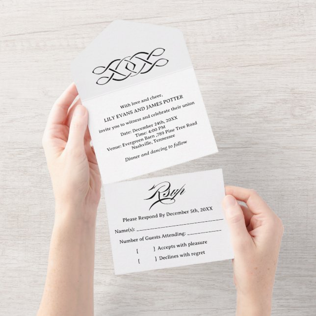 Black White Celtic Knot Wedding (Tearaway)