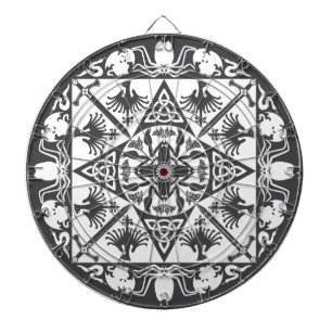 Black White Celtic Medieval Fantasy Dartboard Darttavla