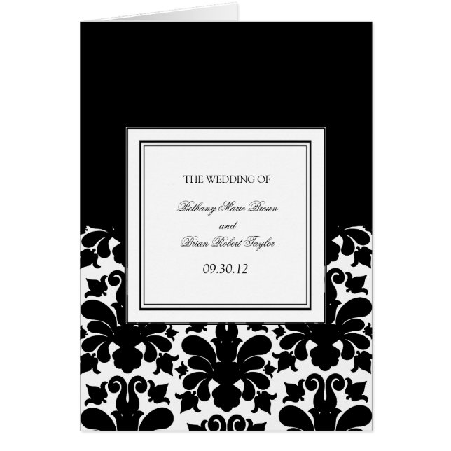 Black & White Ceremony-program OBS Kort (Framsidan)