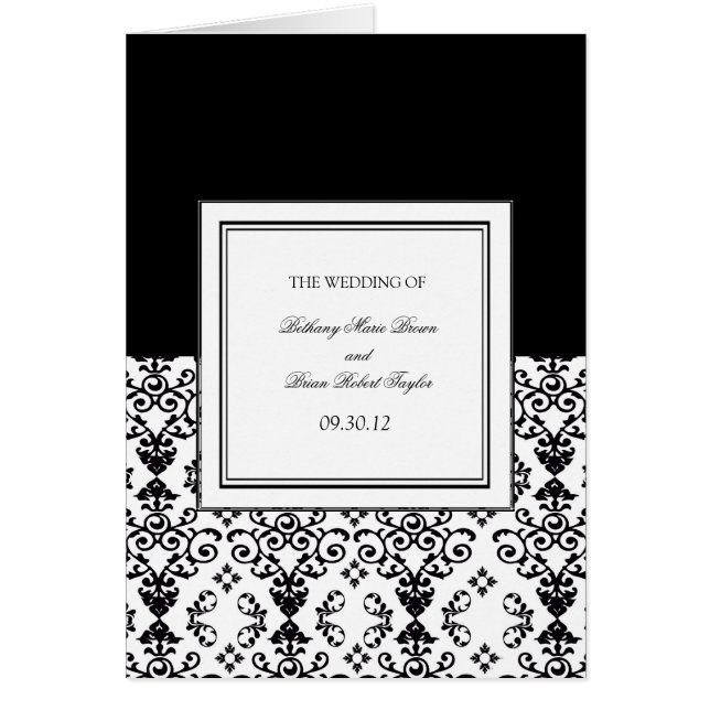 Black & White Ceremony-program OBS Kort (Framsidan)