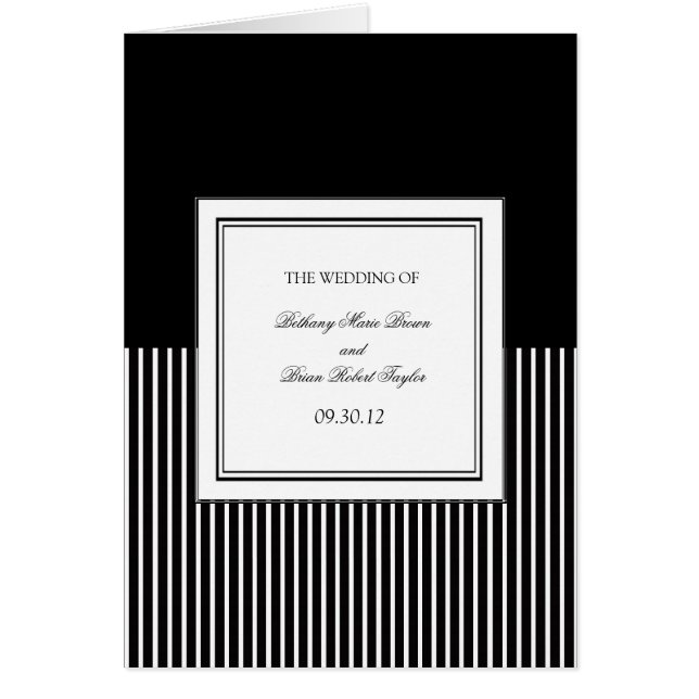 Black & White Ceremony-program OBS Kort (Framsidan)