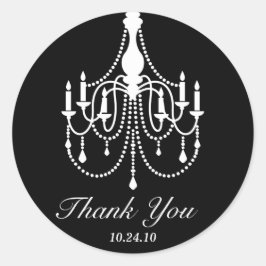 Black White Chandelier Tack Runt Klistermärke