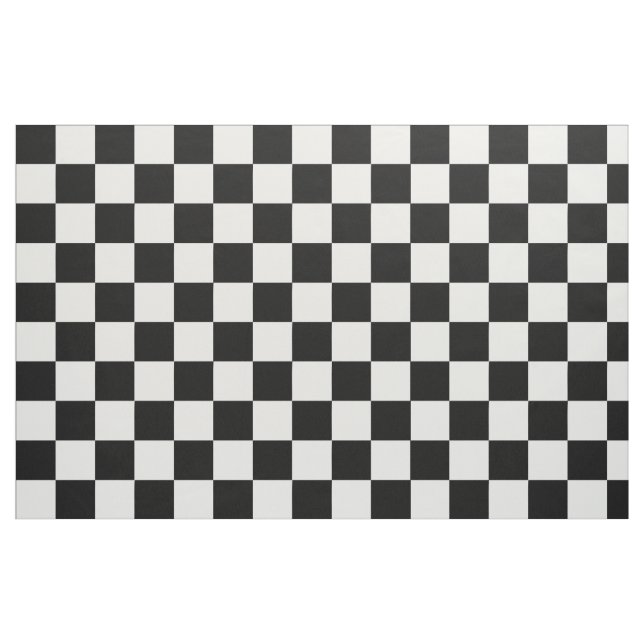Black White Checkated Block Mönster Tyg (Fat Quarter)